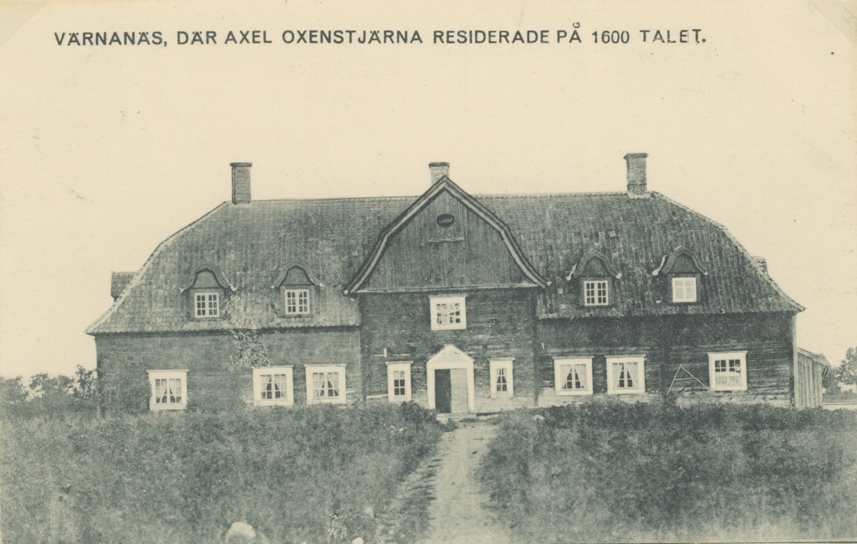 Vykort med motiv av Värnanäs herrgård.