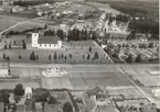 Flygfoto över Vena kyrka.