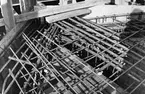 Byggherre: Byggnadsaktiebolaget Contractor, Stockholm. Dubbelviadukten vid Slussen. Armerat järn för gjutningen.