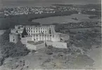 Flygfoto över Borgholms slottsruin.