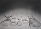 Målerås Glasbruk. Glasserie. Grogglas, selterglas, snappsglas och vinglas.