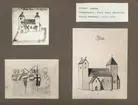 Teckningar av Alböke kyrka.
