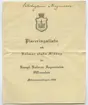 Placeringslista vid Kalmar stads middag för Kungliga Kalmar Regementes officerskår midsommardagen 1923.