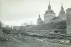 Undersökning av vallgraven vid Kalmar slott.