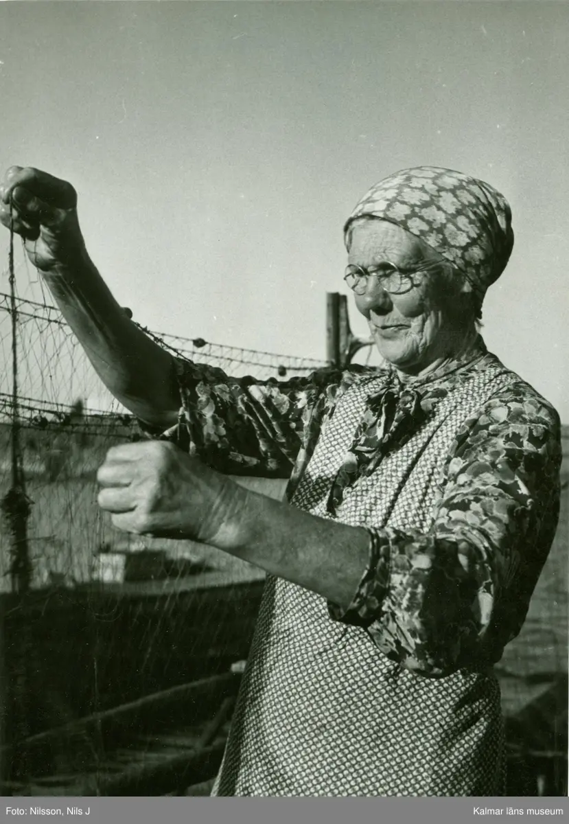 Anna Svensson med flundregarnen.