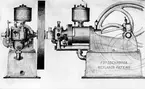 Ritning till en 8 hk fotogenmotor.Weylands patent Stockholm november 1892.