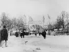 Entrén till Automobilutställningen i Idrottsparken i Stockholm  den 16-24 maj 1903. Den första bilutställningen i Sverige.