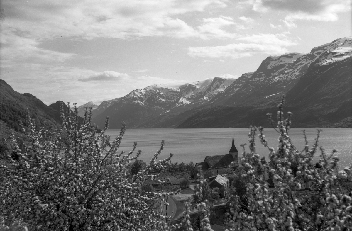 Ullensvang kyrkja ved Børvehovden på Lofthus