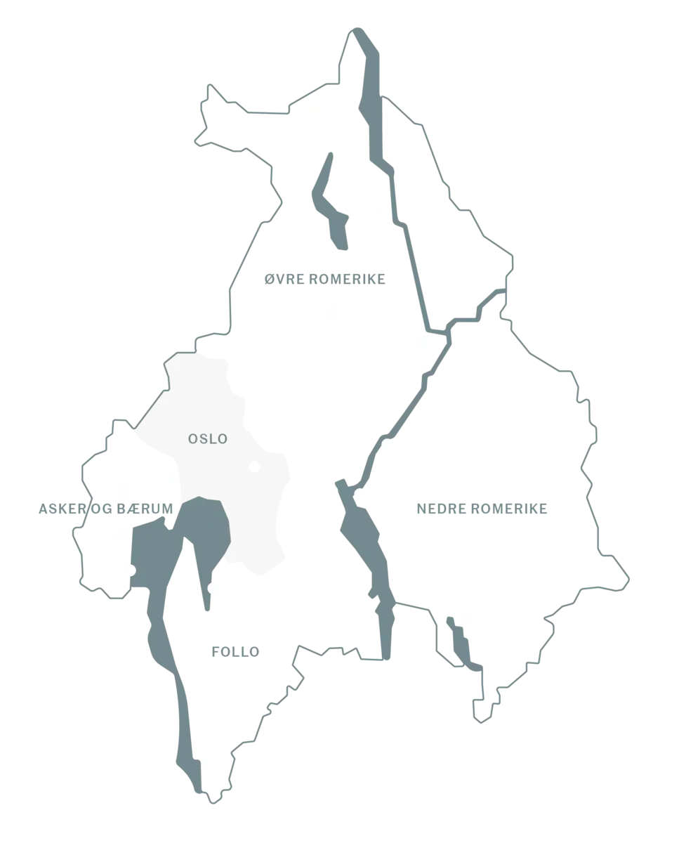 Tegnet kart over Akershus fylke