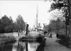 Göta kanal, slussen i Forsvik. Foto: Axel Sjöberg. Endast glasnegativ finns.