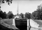 Göta kanal, slussen i Forsvik. Foto: Axel Sjöberg. Endast glasnegativ finns.