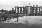 Stockholm, generalmönstring vid Svea ingenjörkår och fälttelegrafkår 1902. Förstoring 26 x 38 cm. Neg finns.