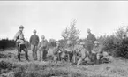 Temperingsövning med 10,5 cm ammunition omkr 1926. Förstoring 27 x 40 cm.