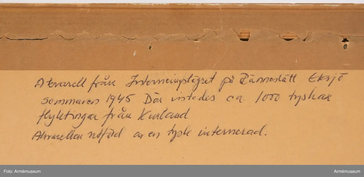 Interneringslägret på Ränneslätt utanför Eksjö sommaren 1945