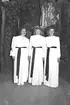 Lucia-fest i Logen, Tidan anordnad av SSU. (SDUK). 1945.
1. Inga Maj Jonsson, Vaholmsvägen
2. Marianne Sköld, född Svensson
3. Sonia Andersson