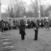 1:a majfirande, läroverket.
Uppvaktning för biskop Sven Danell 1964.