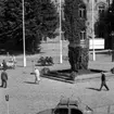 Skara. 
Stora Torget, Torgbrunnen 1964.