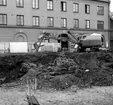 Skara. Marumsgatan. Zettervallska huset, grävning för nybygge 1963.