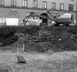 Skara. Marumsgatan. Zettervallska huset, grävning för nybygge 1963.