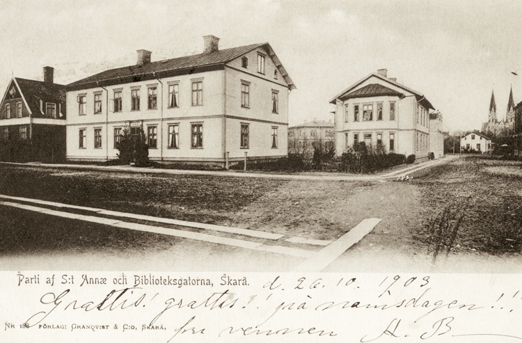 Vykortet skrivet den 26 oktober 1903, men i bilden står årtalet 1870.