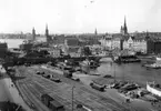 2000-08-14, AS. Översiksbild över stadsträdgården, slussen och gamla stan.