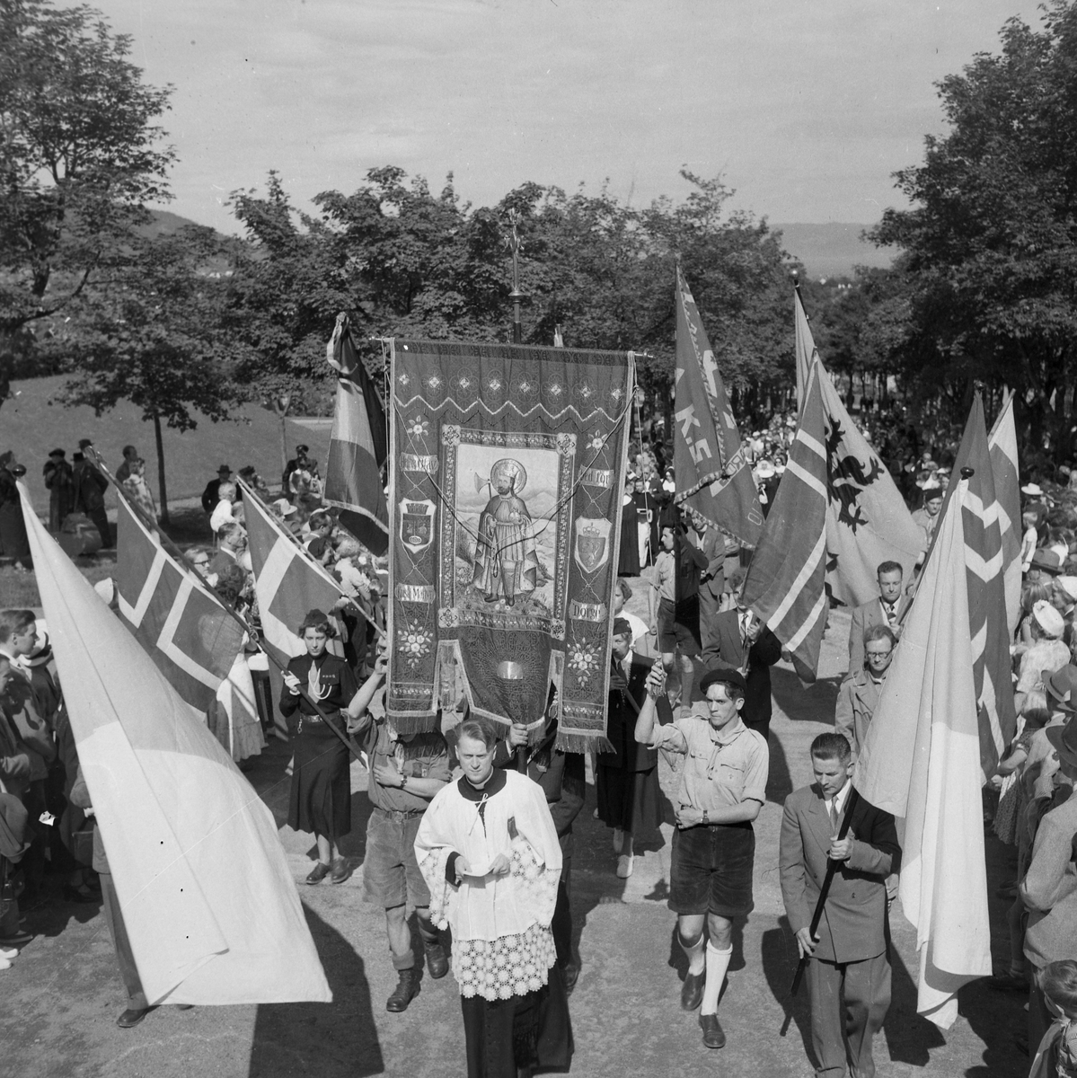 Kirkejubileet 1953. Katolsk prosesjon