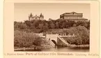 Parti av Kalmar från slottsidan. Teatern, byggd 1862, är ännu inte putsad.