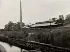 Exteriör av Oskarströms sulfitfabrik, 1917.