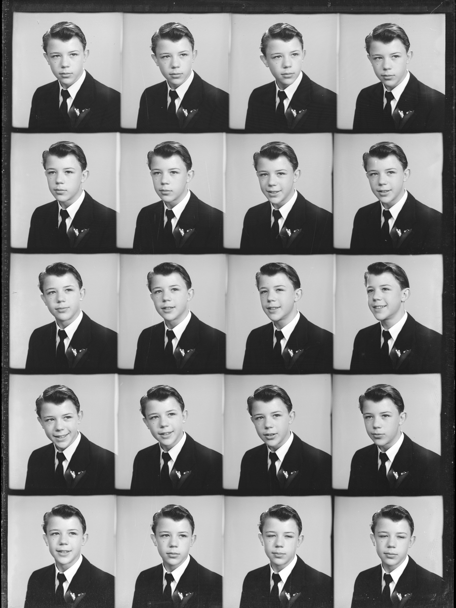Konfirmanden Lars Andersson. Foto i maj 1950.
