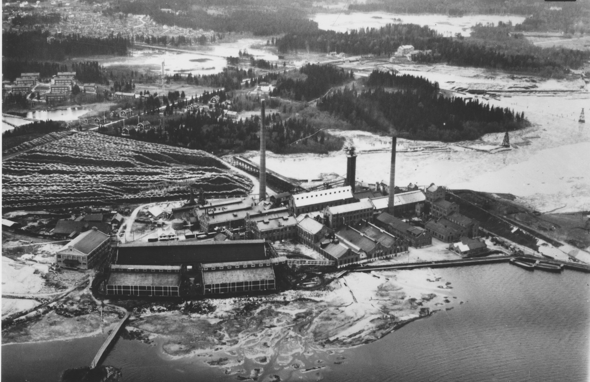 Massafabrikerna i Karskär (Korsnäsverken).
Flygfoto år 1931.
Foto: Aero Materiel AB.