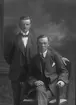 Oscar Eklund och Gustaf Bohlin, sittande.
Musikfurirer vid Hälsinge regemente, I 14, Gävle