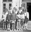 Skolavslutning vid Holmsunds skola i Bomhus. Juni 1969.
