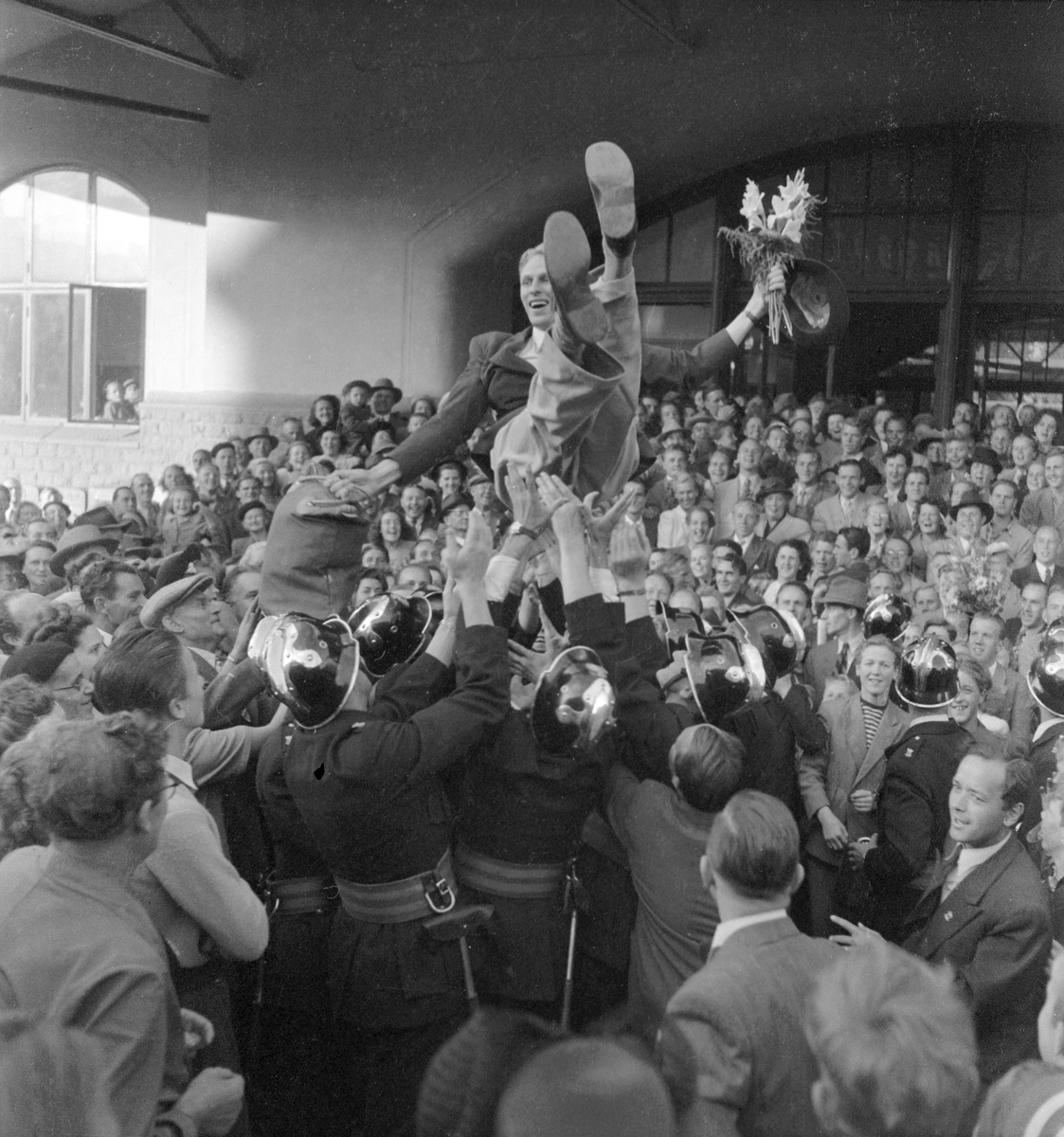 Henry Eriksson, guld på 1500 meter. 1948