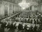 Krigshögskolans jubileumsmiddag i Grand Hotels spegelsal 1928.
För namn, se bild nr. 3.