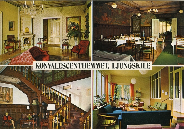 Enligt Bengt Lundins noteringar: "Ljungskile. Konvalescenthemmet,Tjöstelsröd Interiör, 4-bild".