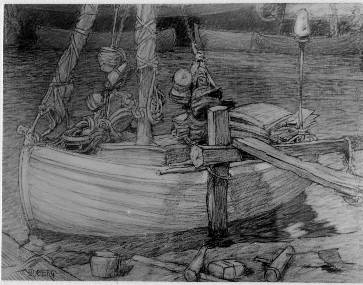 Fiskebåtar i hamn, Råå fiskeläge.