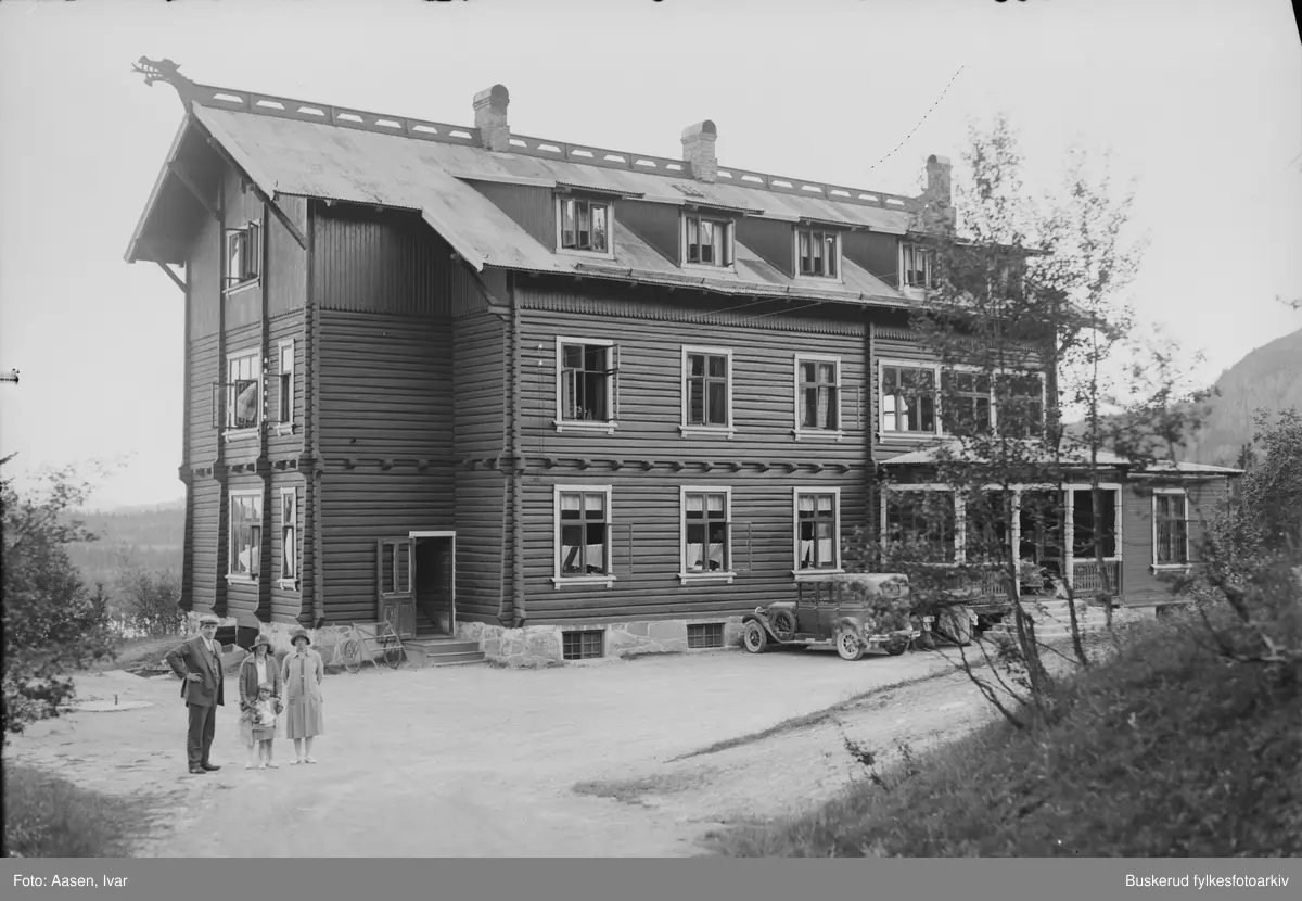 Laftet hotel i dragestil, antagelig Bolkesjø hotell