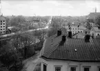 Kvarteret Hejdrun, Luthagen, i bakgrunden Svartbäcksgatan söderut, Uppsala 1933