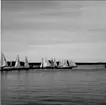 Karlsborg, segeltävling på Vättern, vid träbryggan år 1969.