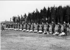 Karlsborg FJS. Fallskärmshoppare på Flugebyn, år 1959.