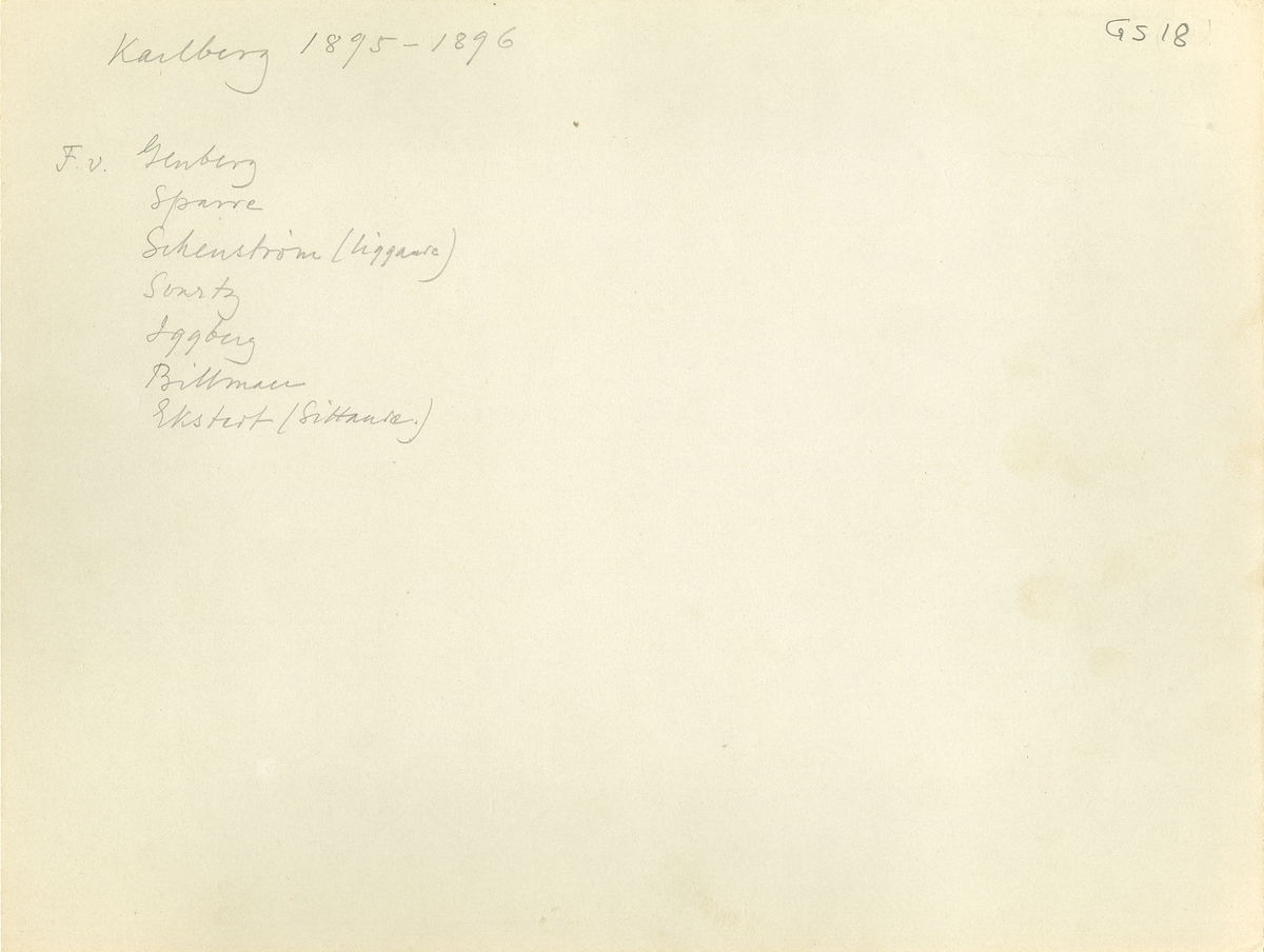Kadetter i logementet på Karlberg år 1895-1896.
För namn, se bild nr. 3.