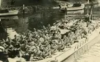 Pansartruppernas kadettskola på rundtur i Göteborg, sommar 1948.