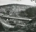 Nya bron över Stångån i Äpplerum under uppförande 1941.