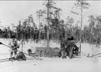 Signal, linjebyggnad efter hästdragen skidkälke, år 1922.