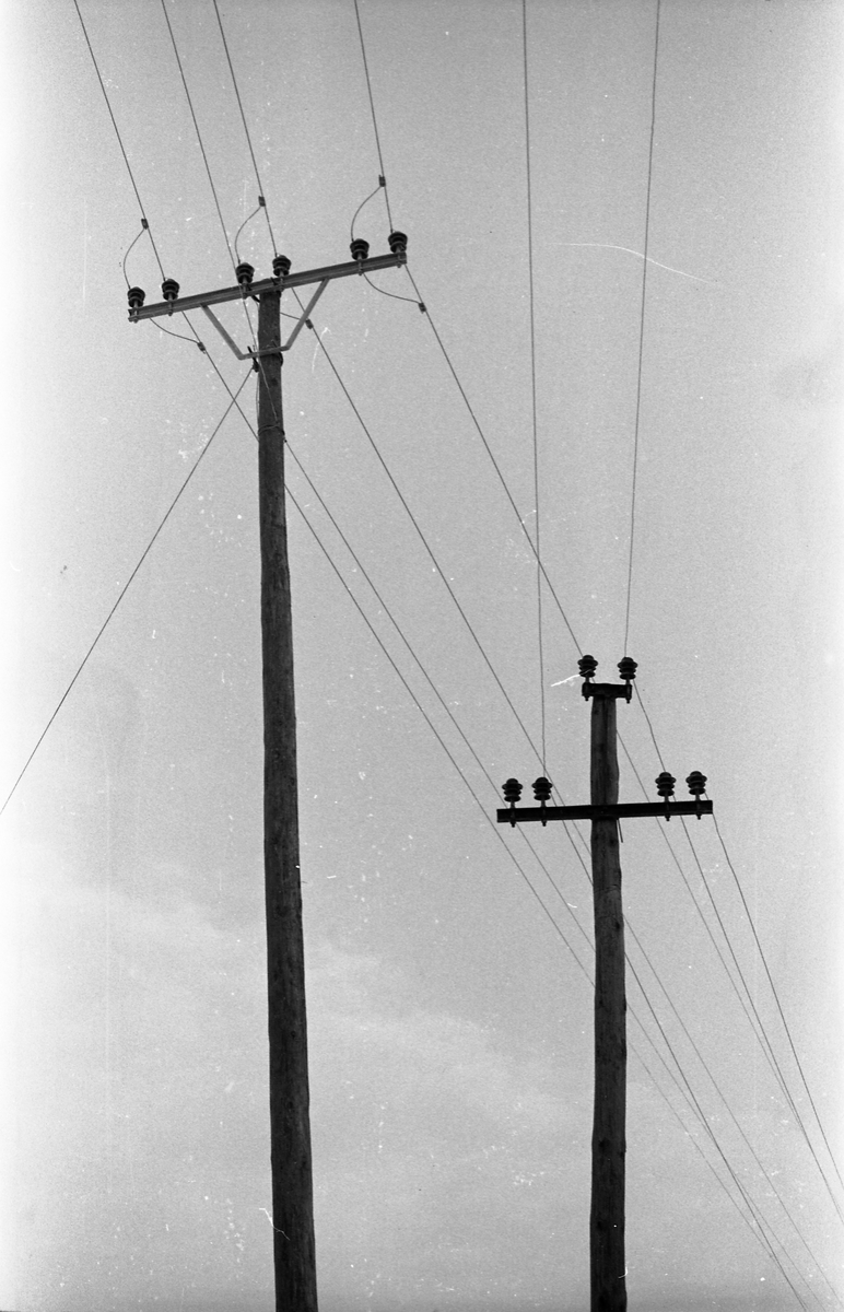 Lysslinje under etablering eller utbedring vest for Kapphøgdavegen ved Lillo i Østre Toten høsten 1944. Serie på 8 bilder. På bilde nr. 1 ser en nærmest og til høyre eiendommen Solberg (mørkt hus), og det lyse huset litt bakenfor er Moe. Til venstre i bildet, oppunder skogkanten, skimtes Sigstad.