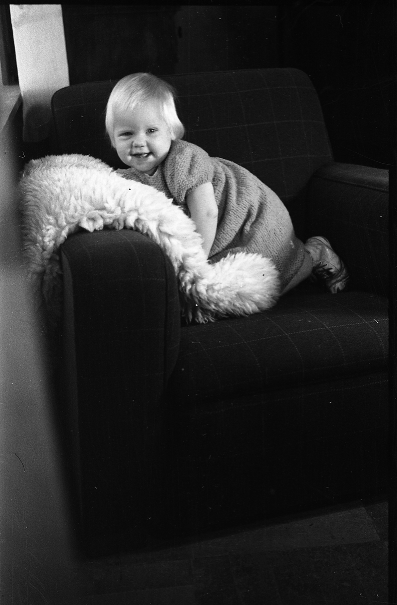 Barneportrett fra1945. Serie på 9 bilder. Jenta er Ingeborg (Immy) Tonby, født Oktober 1944 av foreldre Oskar Tonby og Oddlaug født Nøkleby