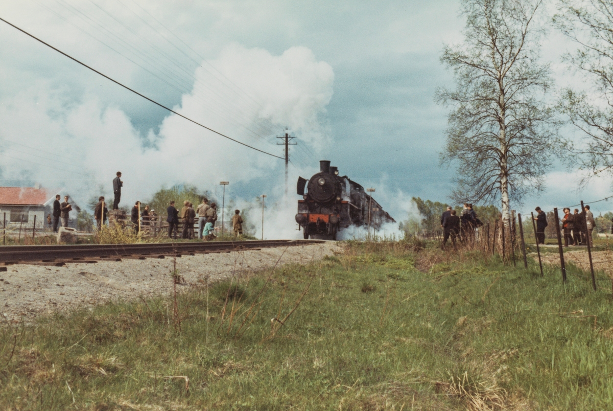 Fotokjøring med veterantog trukket av damplokomotiv 26c nr. 411, her underveis fra Elverum til Kongsvinger på Solørbanen