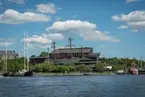 Vasamuseet exteriör och köbildning.