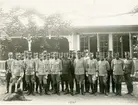 Grupporträtt av officerare ur III arméfördelningens fältövningar i Mariestad, juni 1921.