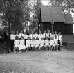 Konfirmandgrupp, Skaga kyrka, 16/8 1964. Neg finns.